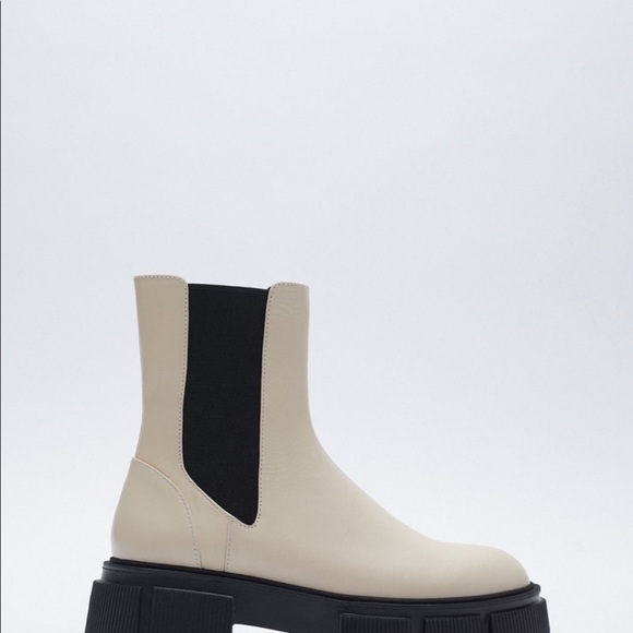 Zara Lug Sole Low Heel Boots - Picture 3 of 4